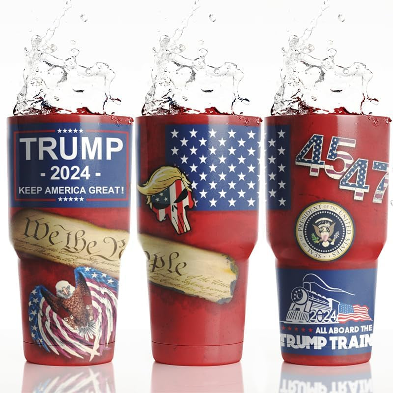 American Flag Tumbler 2024, Gift For Trump Supporters, Election 2024