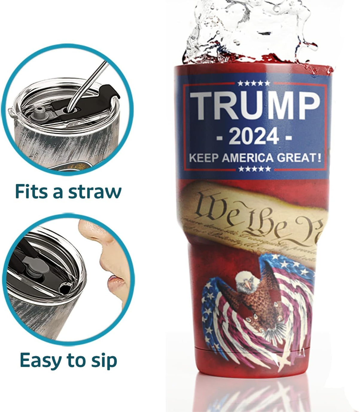 American Flag Tumbler 2024, Gift For Trump Supporters, Election 2024