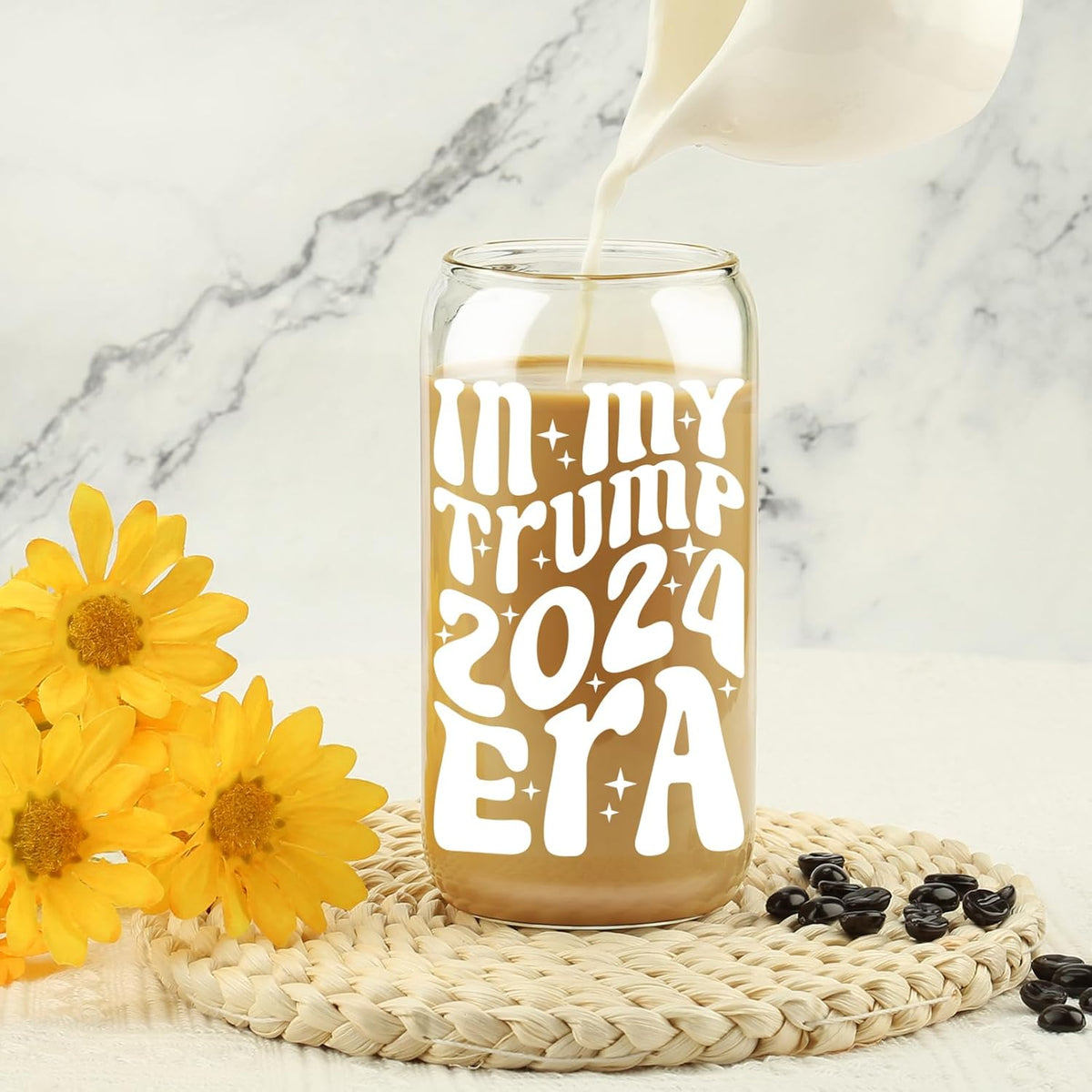 In My Trump 2024 Era Glass Cup, Gift For Trump Supporters, Election 2024