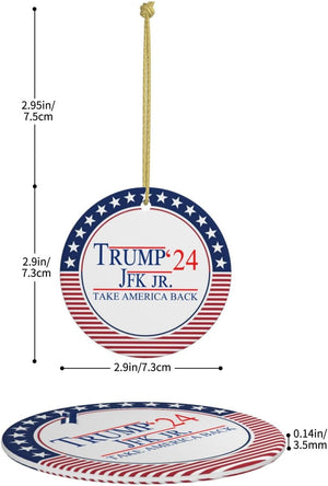 Trump-Jfk-Jr'24 Take America Back Christmas Ornaments, Election 2024