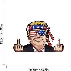 Trump Middle Finger Car Sticker, Gift For Trump Fans, Election 2024