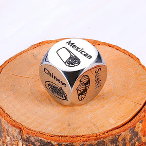 Night Dice for Couples: Engraved Steel Takeout Dice – Fun Gifts for Her, Ideal for Choosing Dinner Options, Gift For Couple