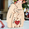 Personalized Custom Bear Family Wooden Puzzle DIY Engraving Name Sculpture Home Decor