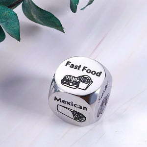 Night Dice for Couples: Engraved Steel Takeout Dice – Fun Gifts for Her, Ideal for Choosing Dinner Options, Gift For Couple