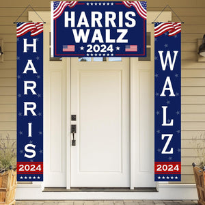 3 Pcs Harris Walz Porch Signs, Banners Outdoor, Gift For Kamala Harris Supporters, Election 2024