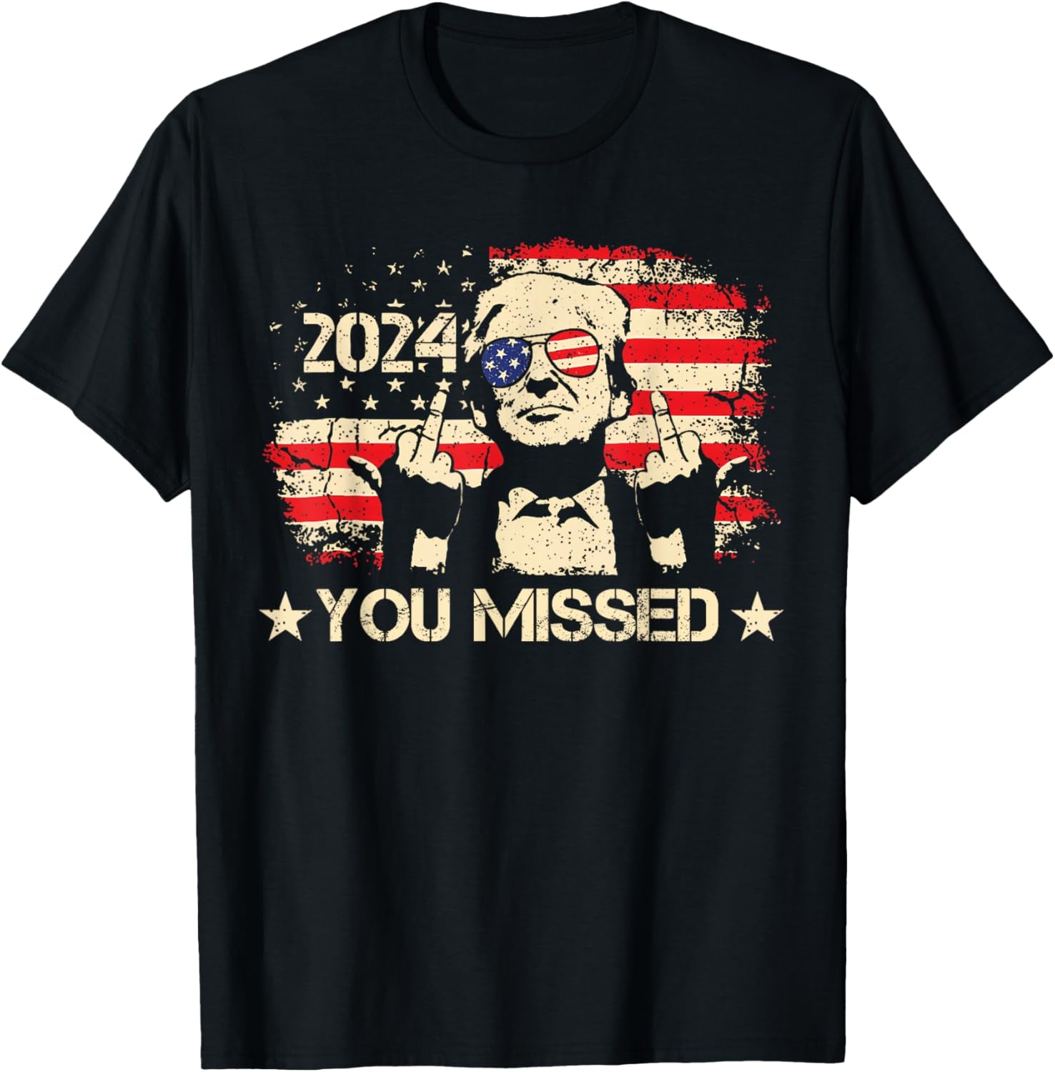 Trump You Missed Shirt, Failed Assassination Shirt, Funny Trump 2024 T-Shirt,  Election 2024