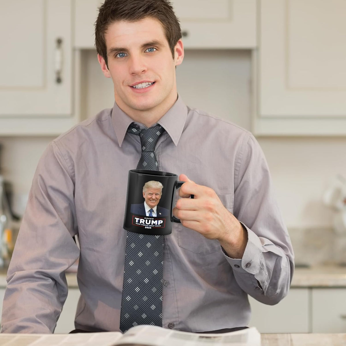 Make America Great Again Black Mug, Gift For Trump Fans, Election 2024