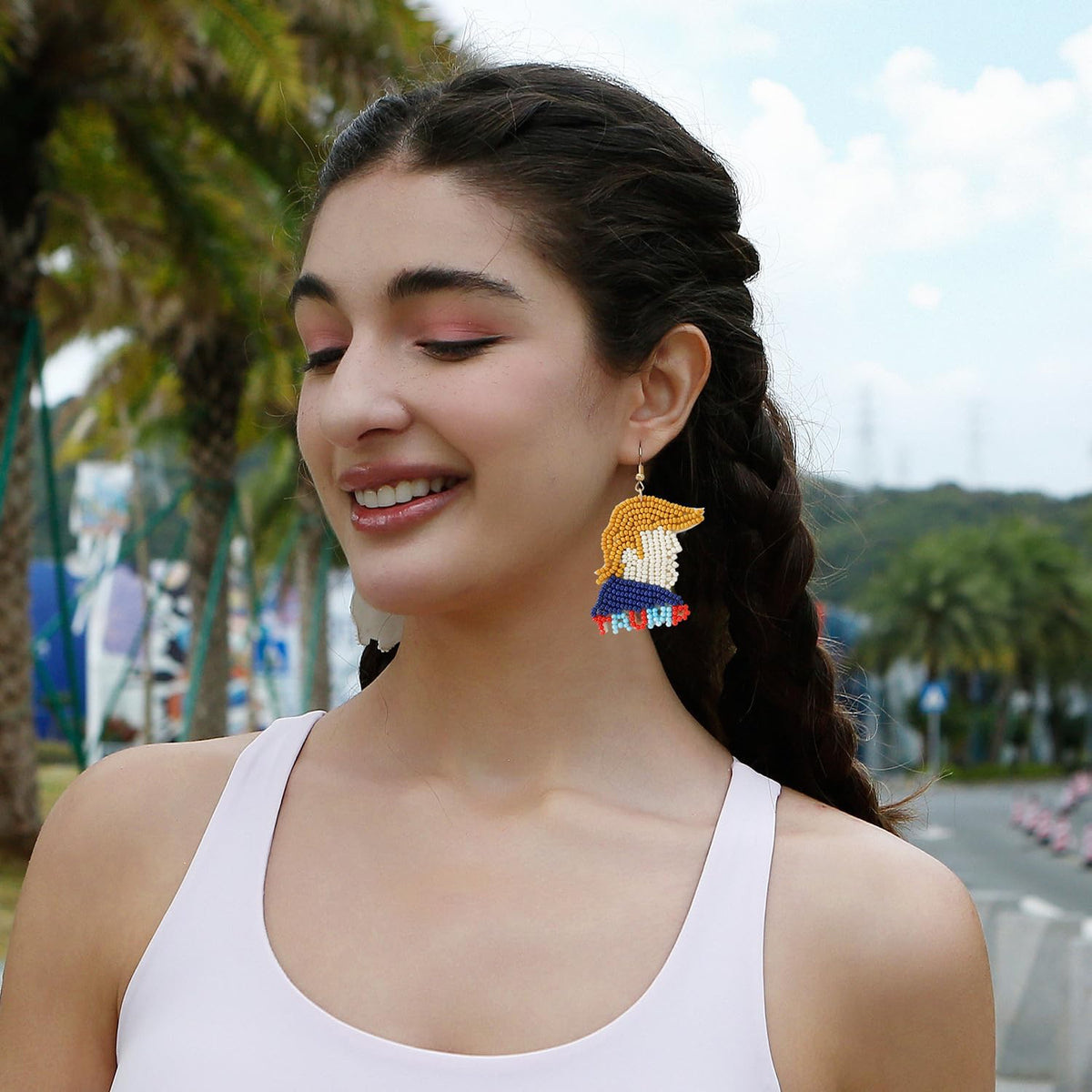 Elegant Bohemian Tassel Earrings Trump - Crafted with Seed Beads and Gold Plated Ear Hooks