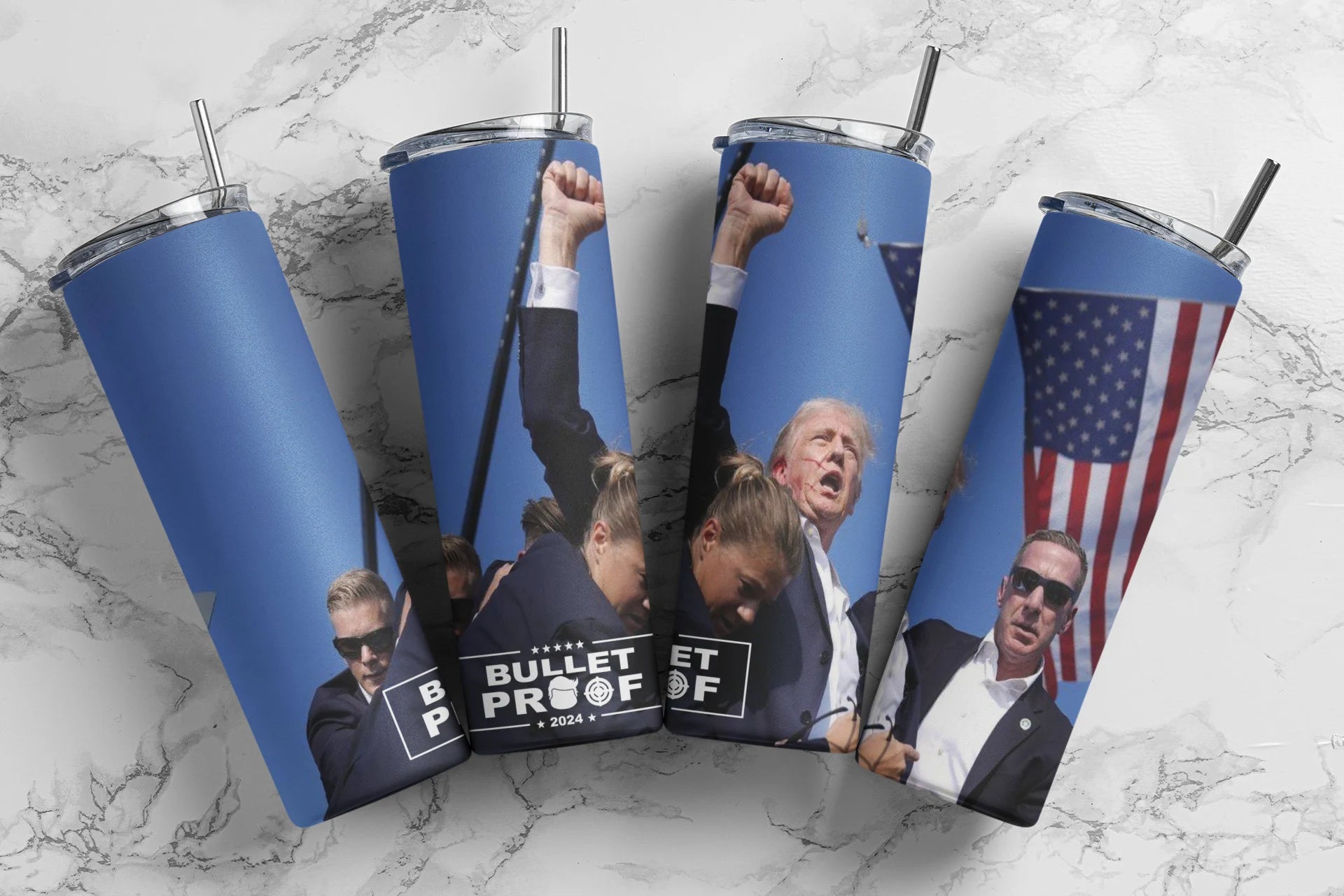 Bulletproof Trump 2024 Skinny Tumbler, Gift For Trump Fans, Election 2024