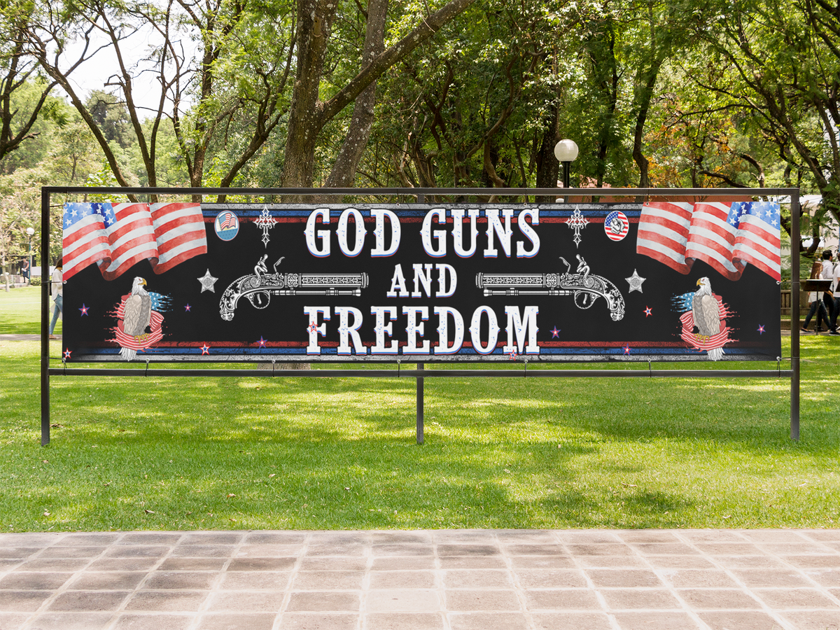 God Gun and Freedom Banner Eagle 1776-2026 , Gift For 4th July