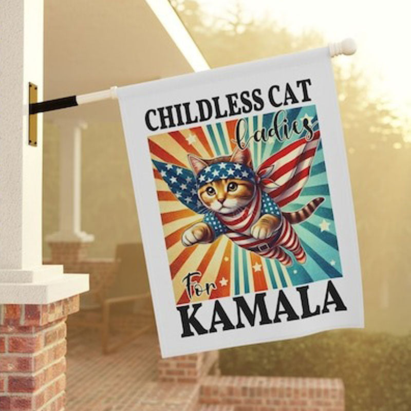 Childless Cat Lady Flag, Kamala Harris Flag, Gift For Kamala Harris Supporters, Election 2024