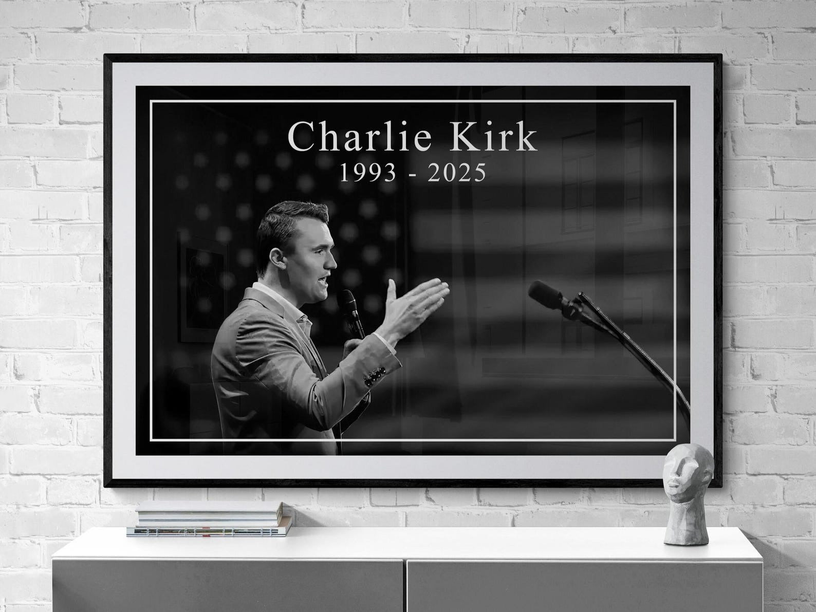 Rest In Peace - Charlie Kirk Poster Black, 1993-2025 Charlie Kirk Poster, Memorial Poster, Election