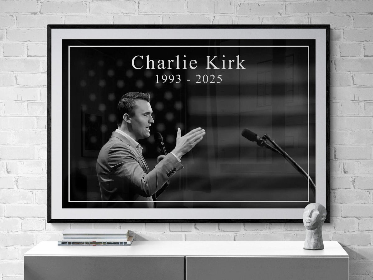 Rest In Peace - Charlie Kirk Poster Black, 1993-2025 Charlie Kirk Poster, Memorial Poster, Election