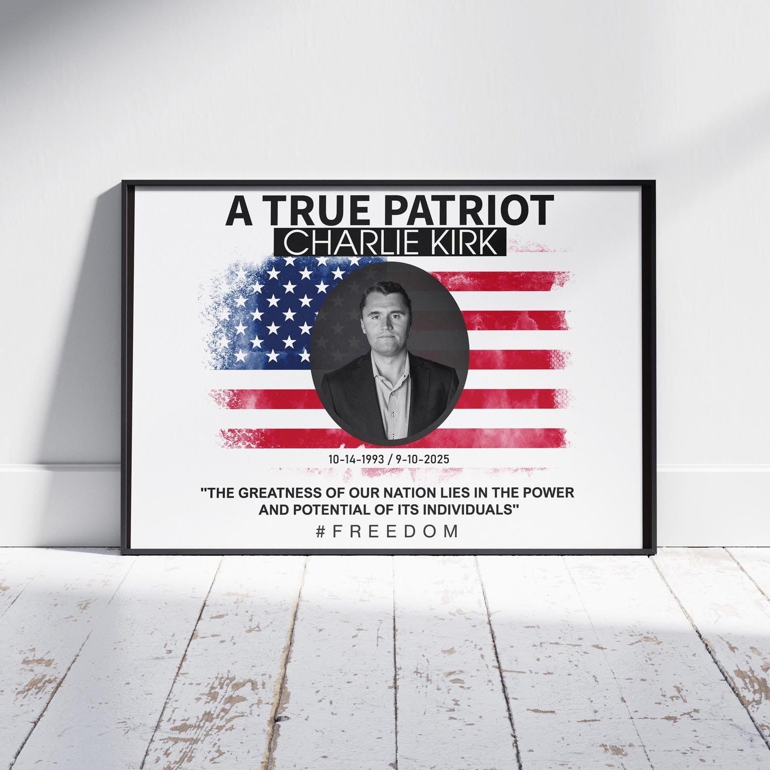 Rest In Peace - Charlie Kirk Poster American Flag, 1993-2025 Charlie Kirk Poster, Memorial Poster, Election