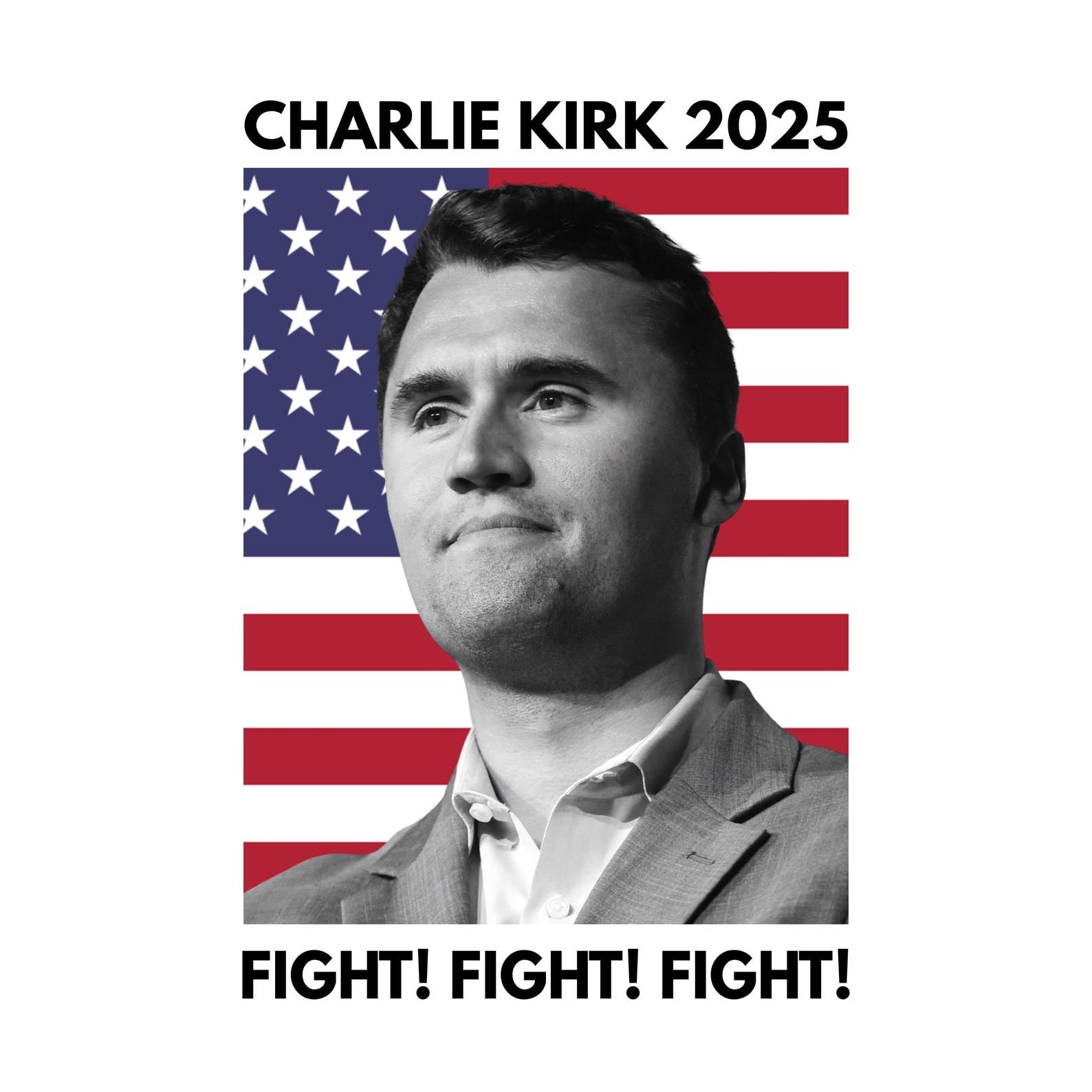 Fight Fight Fight - Charlie Kirk Poster, 1993-2025 Charlie Kirk Poster, Memorial Poster