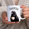 Cawfee Mug, Funny Crow Mug, Adorable Crow Drinking Coffee, Gift for Bird and Coffee Lovers