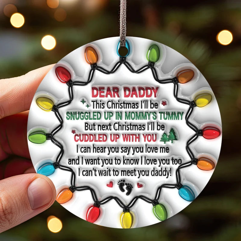 I'll Be Snuggled Up In Mommy's Belly, Personalized 3D Inflated Ornaments, Christmas Gifts