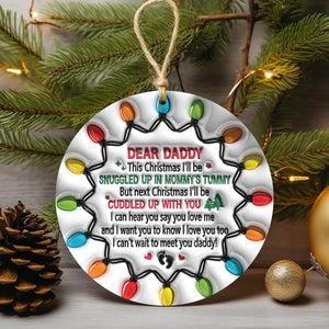 I'll Be Snuggled Up In Mommy's Belly, Personalized 3D Inflated Ornaments, Christmas Gifts