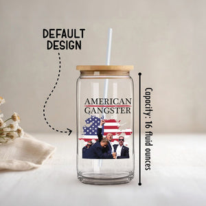 America Gangster Glass Cup, Gift For Trump Supporters, Election 2024