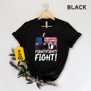 Fight Fight Fight Trump Dark Shirt, Trump Assassination, Election 2024