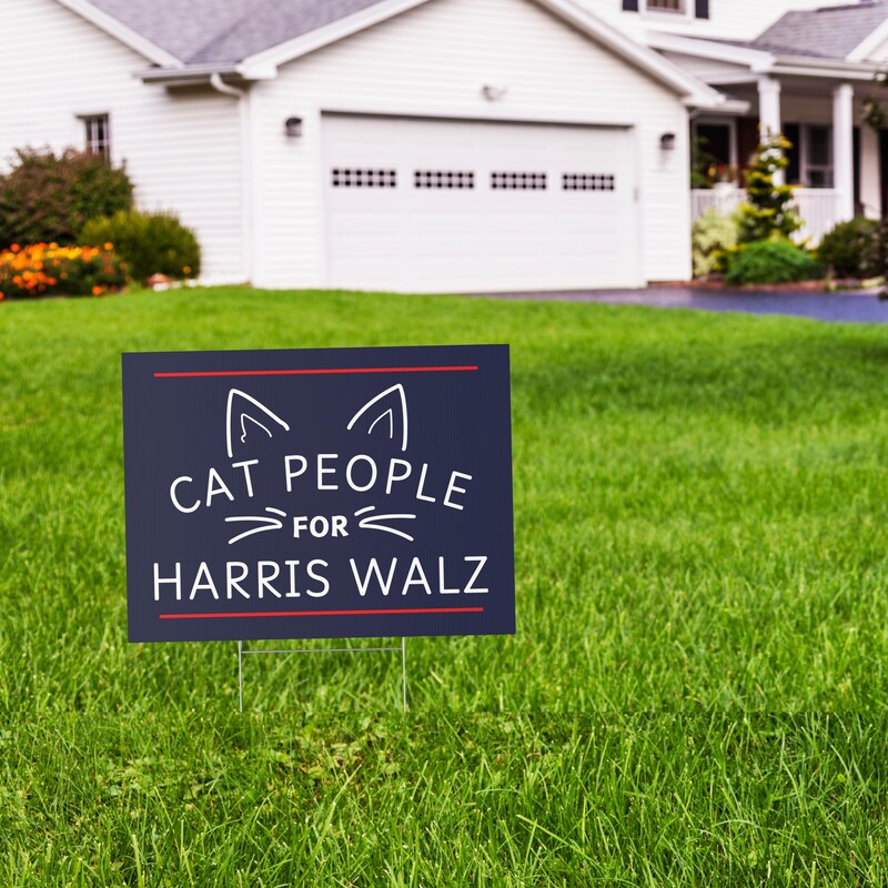 Cat People For Harris Walz Yard Signs, Kamala Harris Sign, Vote Kamala, Election 2024