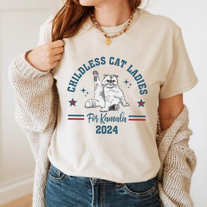 Childless Cat Ladies For Kamala 2024, Personalized Kamala Harris Shirt, Gifts For Cat Lovers, Election 2024