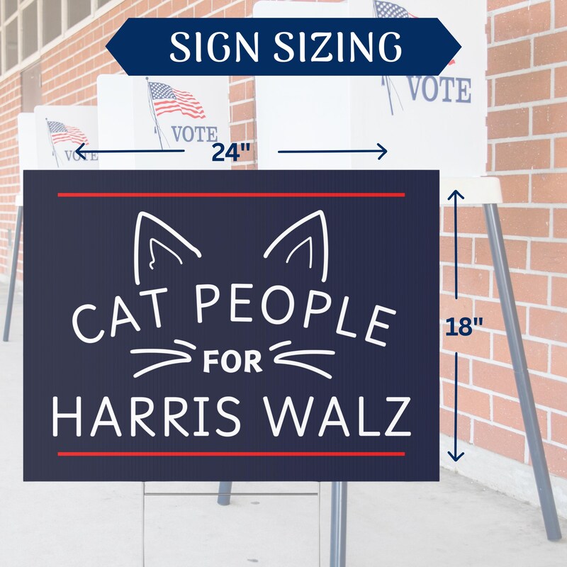 Cat People For Harris Walz Yard Signs, Kamala Harris Sign, Vote Kamala, Election 2024