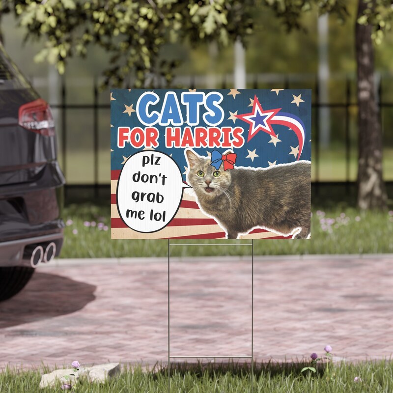 Cats for Harris Yard Sign, Gift For Kamala Harris Supporters, Election 2024