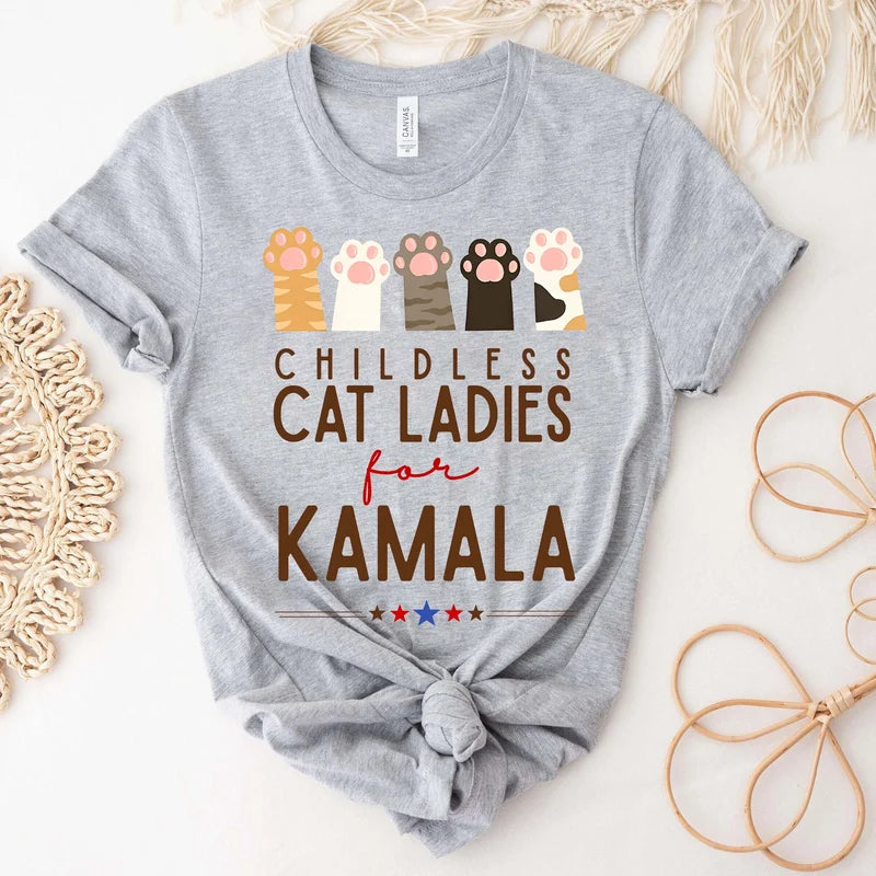 Childless Cat Ladies For Kamala, Personalized Kamala Harris Shirt, Gifts For Cat Lovers, Election 2024