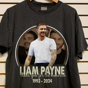 Thanks For Memories Liam Payne Dark Shirt, Rest in Music, Gift For Liam Payne Fans