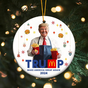 Trump Make America Great Again 2024 Ornament, Christmas Gifts For Trump Fans, Election 2024