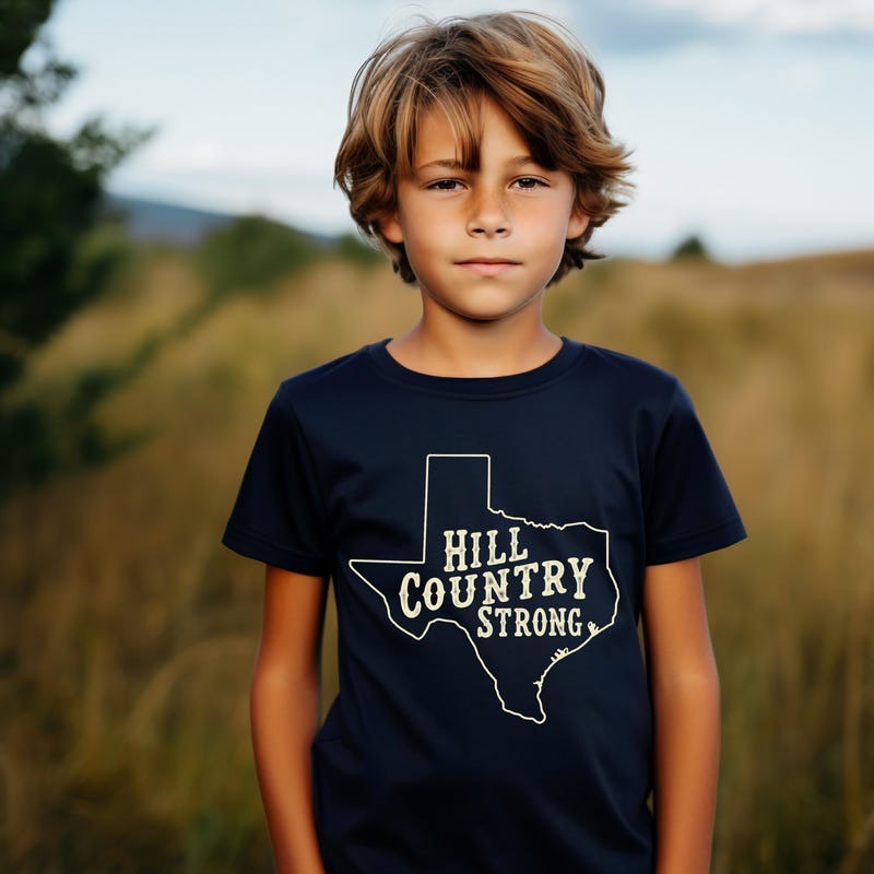 Hill Country Strong Unisex Youth Tee, Pray for Hill Country Campers, Mystic Camp Flood Support Kids Apparel