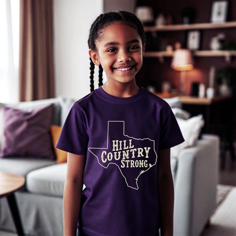 Hill Country Strong Unisex Youth Tee, Pray for Hill Country Campers, Mystic Camp Flood Support Kids Apparel