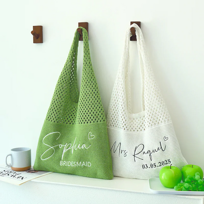 Personalized beach tote bags, Crochet Crochet Tote Bag for Women Travel Vacation, Gift for Her