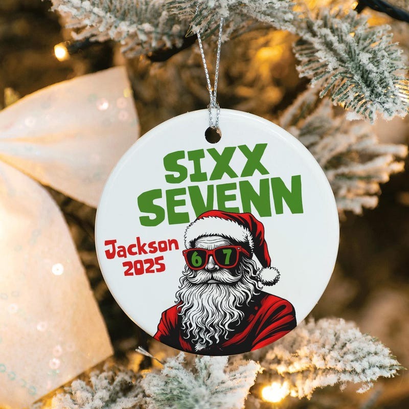 Personalized Six Seven Ornament, Teen Slang Christmas Ornament, Christmas Gift for Family and Friends