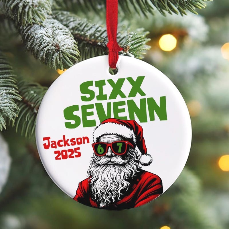 Personalized Six Seven Ornament, Teen Slang Christmas Ornament, Christmas Gift for Family and Friends