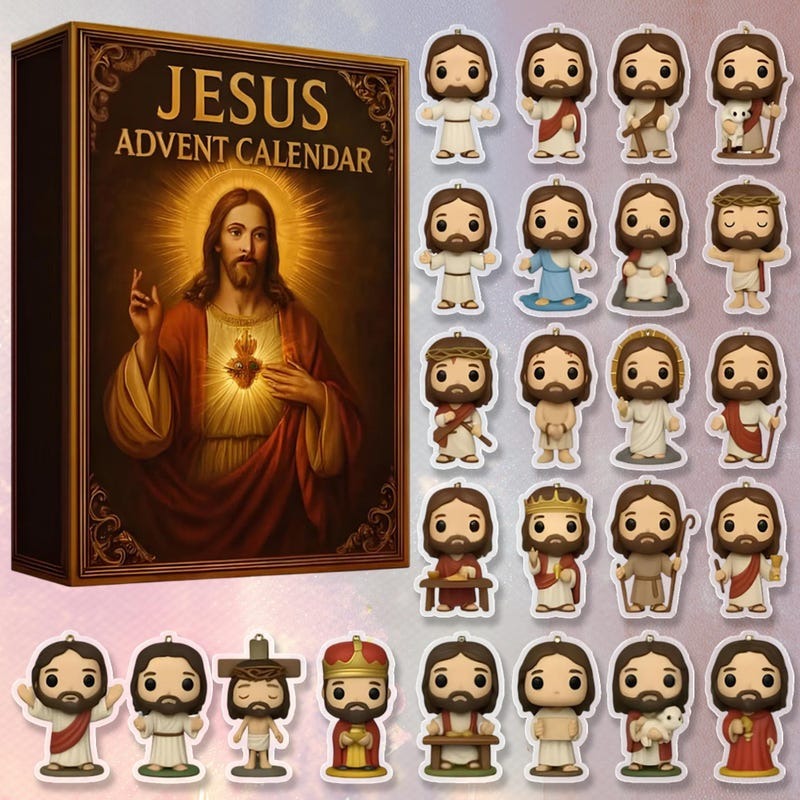 Jesus 24-day Advent Calendar 2025, God Christmas Mini Charms Set, Christian Gift for Family and Friends