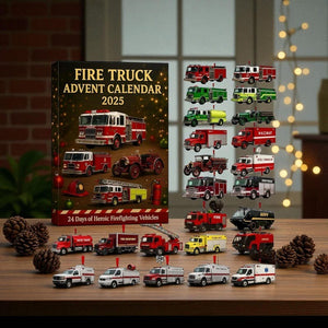 Vehicle Set 24-day Advent Calendar 2025, Firetrucks, Heavy Equipment, Cars, Planes, Christmas Gifts for Him, Sons, Grandsons