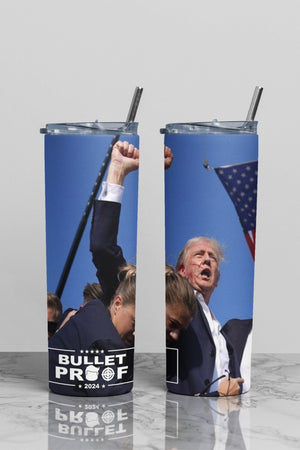 Bulletproof Trump 2024 Skinny Tumbler, Gift For Trump Fans, Election 2024