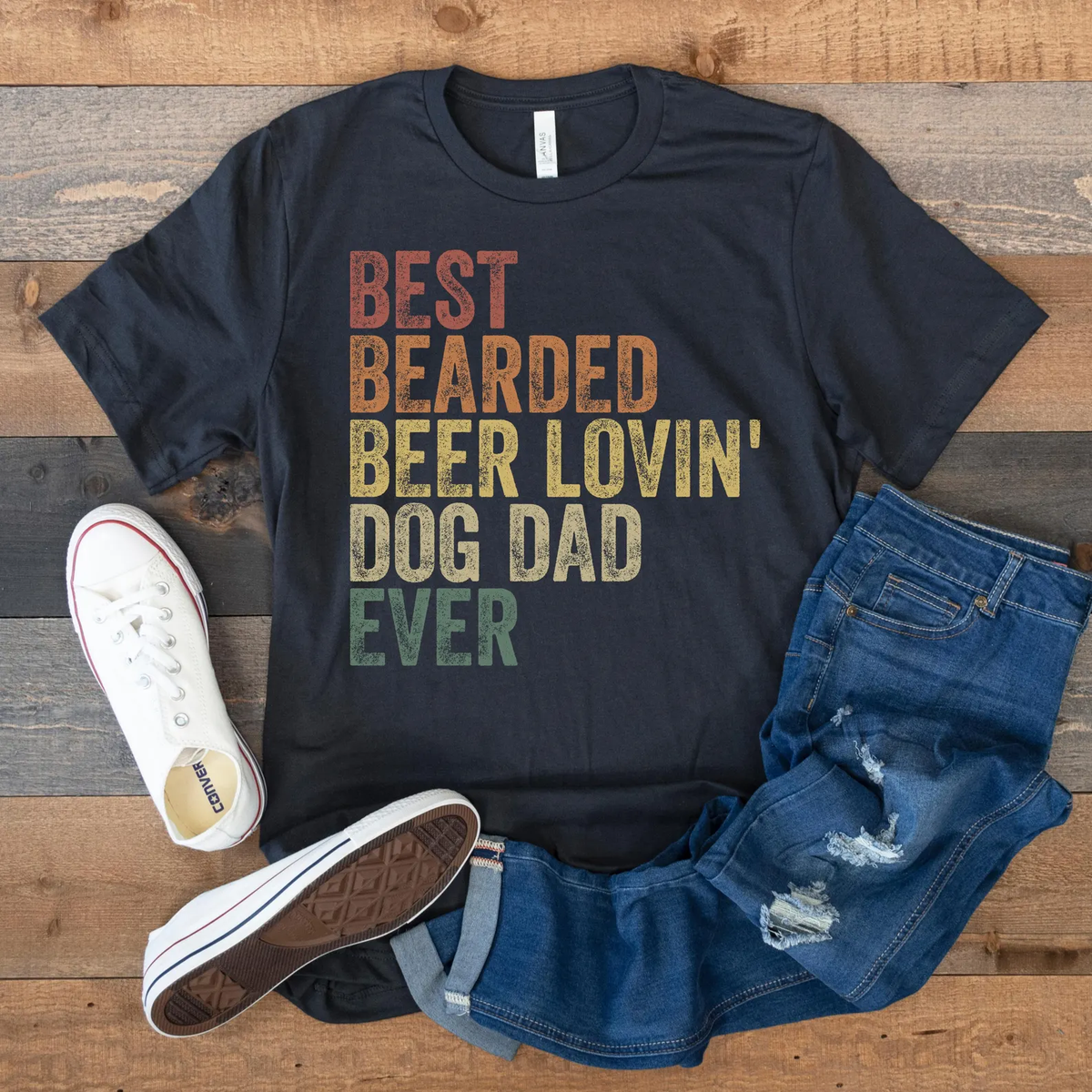 Best Bearded Beer Lovin' Dog Dad Ever Shirt, Dog Dad Shirt, Gift For Dog Dad, Custom Shirt For Dog Lovers, Personalized Gifts
