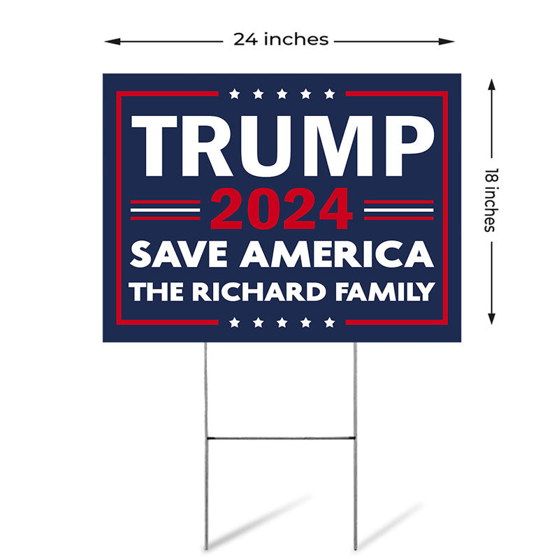 Save America Custom Family Name, Personalized Yard Sign, Trump Sign, E ...