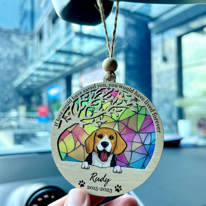 Once By My Side Peeking Dog, Personalized Suncatcher Ornament, Car Hanger Memorial Gifts