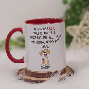 Roses Are Red Violets Are Blue Pop Eyed, Personalized Ceramic Mug, Gift For Dog Lovers