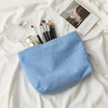 Custom Chenille Travel Makeup Bag, Personalized Corduroy Name Toiletry Bag, Gift For Her