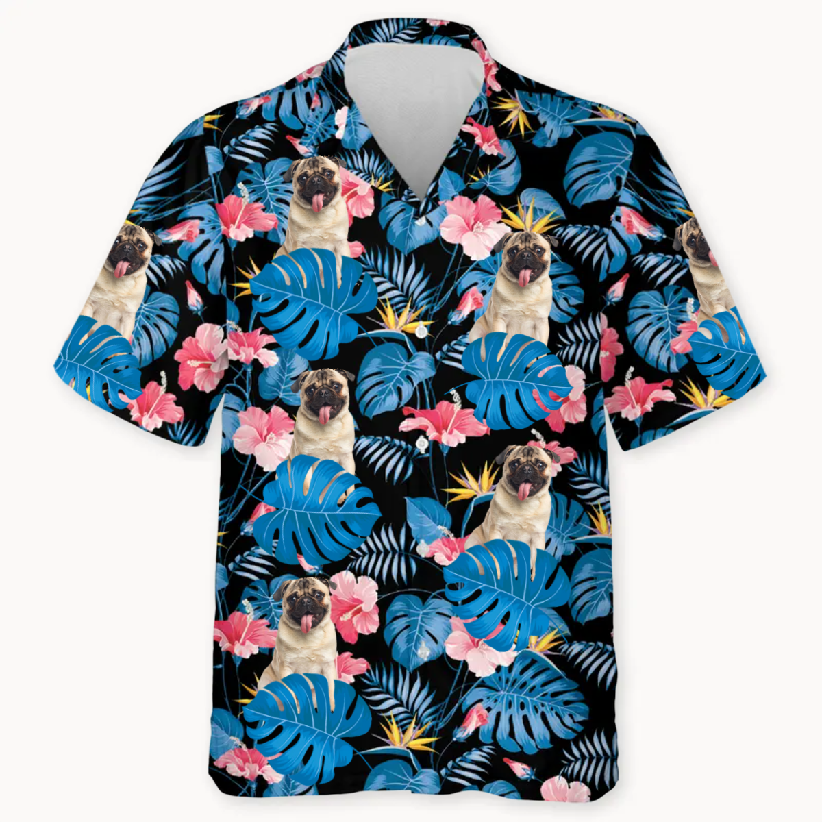 Tropical Leaf Photo, Personalized Hawaiian Shirt, Custom Photo