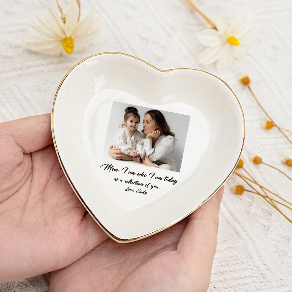 Personalized Photo Ring Dish for Mom, Mother's Day Gift, Custom Picture Jewelry Dish, Gift from Kids