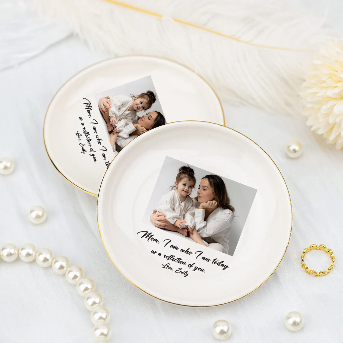 Personalized Photo Ring Dish for Mom, Mother's Day Gift, Custom Picture Jewelry Dish, Gift from Kids