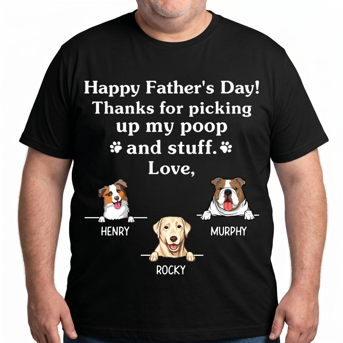 Thanks For Picking Our Poop And Stuff, Personalized Shirt, Father's Day Gifts For Dog Dad