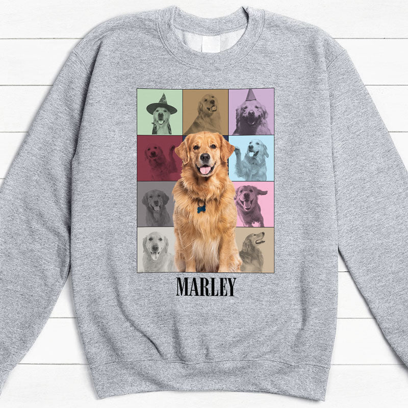 Personalized dog sweatshirt, gift for dog lovers - Eras Tour style, custom photo, custom crew neck sweater