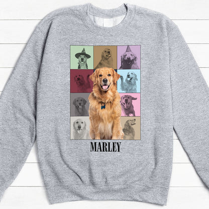 Personalized dog sweatshirt, gift for dog lovers - Eras Tour style, custom photo, custom crew neck sweater
